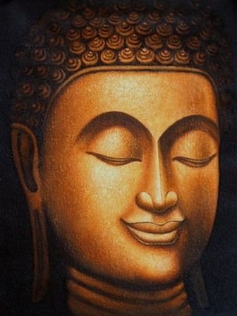 336x448 Buddha Smiling Closed Eyes, Buddha Art Oil Paintings Ideas - Buddha Eyes Painting