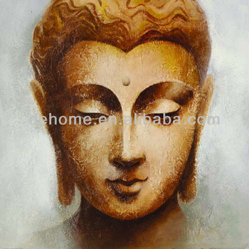350x350 Buddha Face Paintings On Canvas With Thick Texture For Hotel - Buddha Face Painting