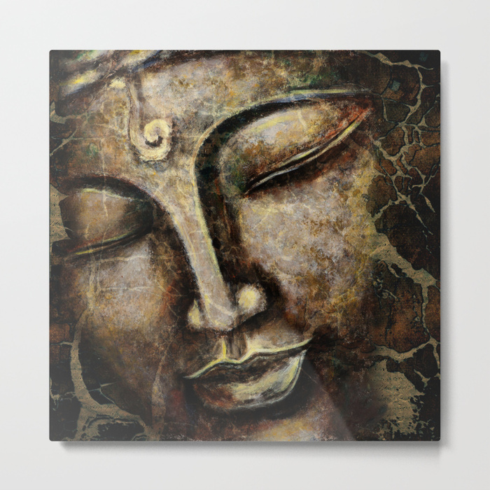 700x700 Buddha Face Painting Metal Print By Piliparart Society6 - Buddha Face Painting
