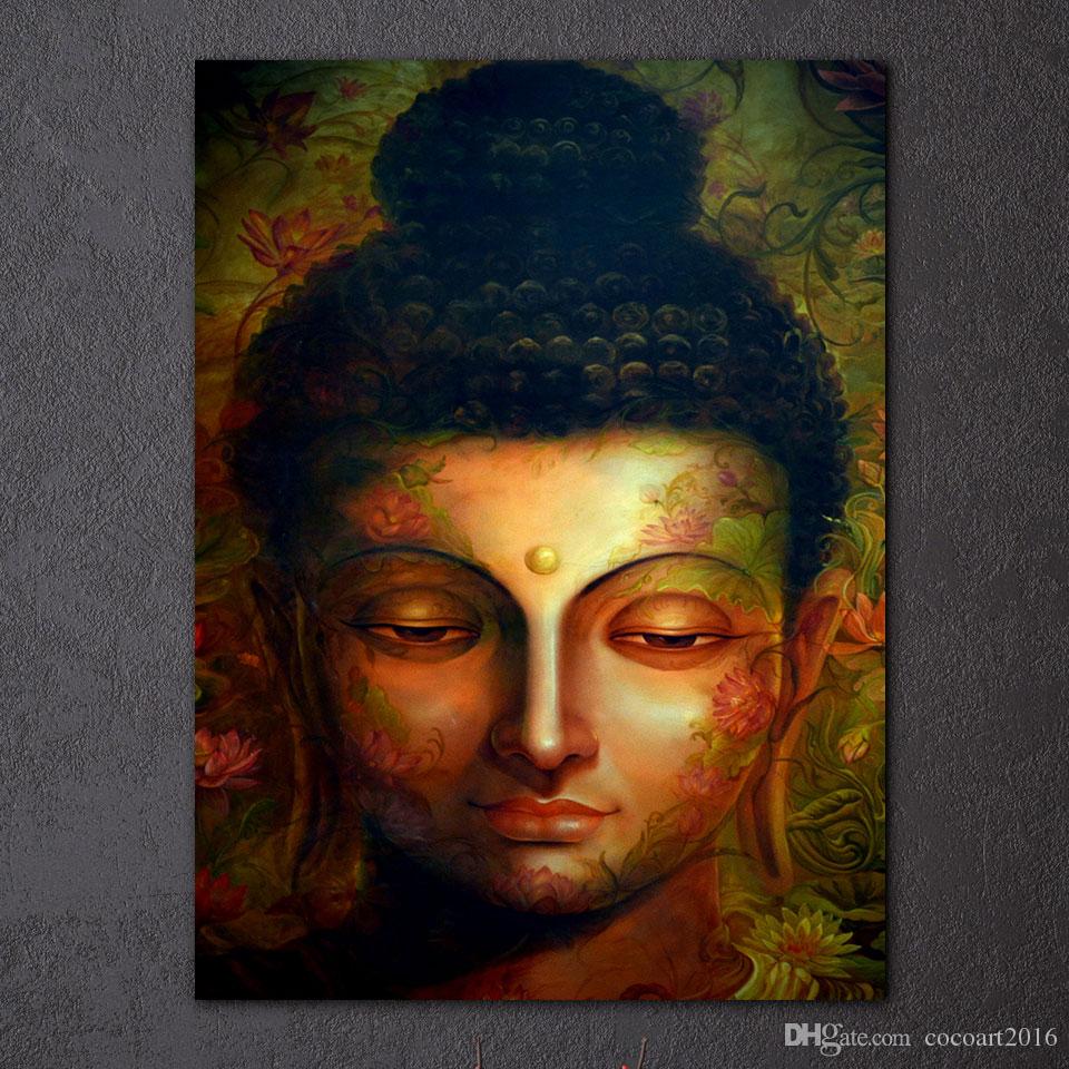 960x960 2018 Hd Printed Canvas Wall Art Buddha Face Painting Buddha Statue - Buddha Face Painting