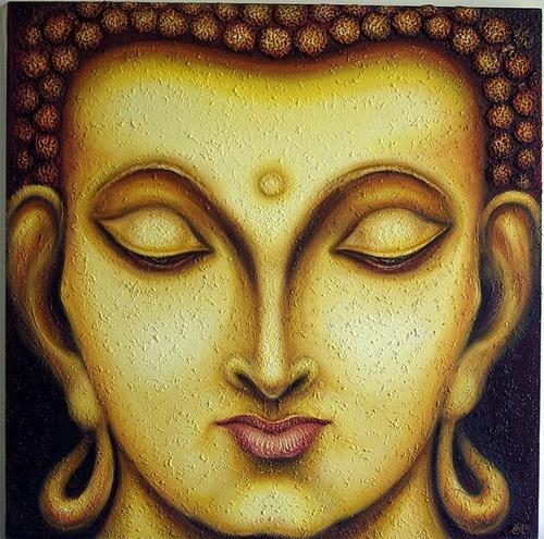 500x495 Gautam Buddhas Face 4 Paintings - Buddha Face Painting