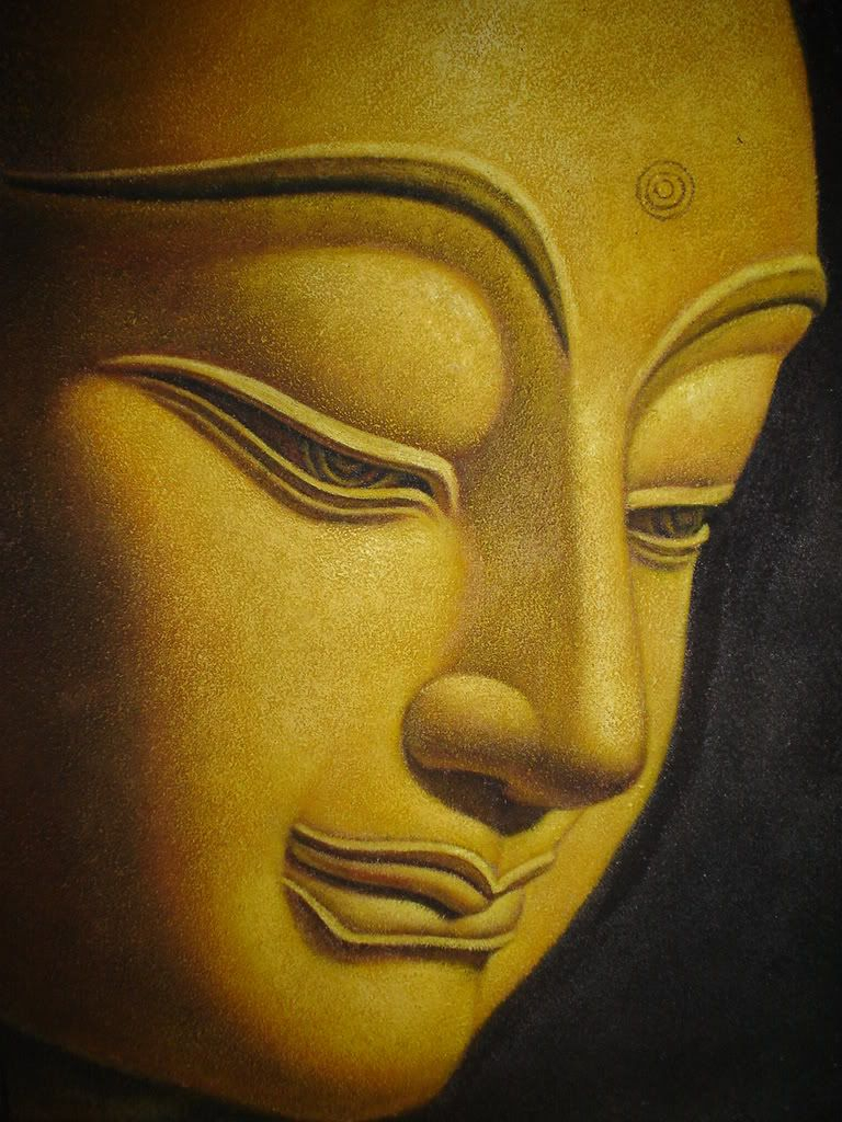 768x1024 Oil Paintings Of Buddha Face Buddha Pics Buddha Photo Pn Golden - Buddha Face Painting