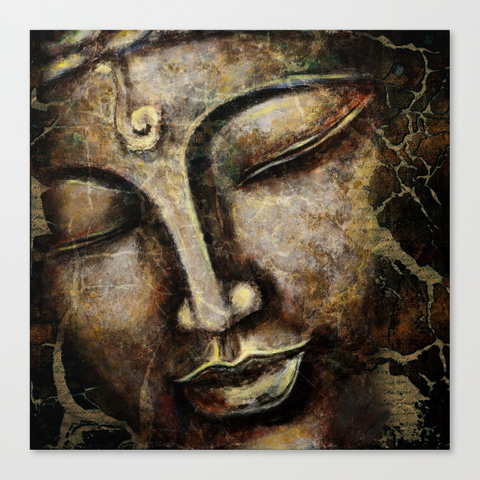 700x700 Buddha Face Painting Canvas Print By Piliparart Society6 - Buddha Face Painting Canvas