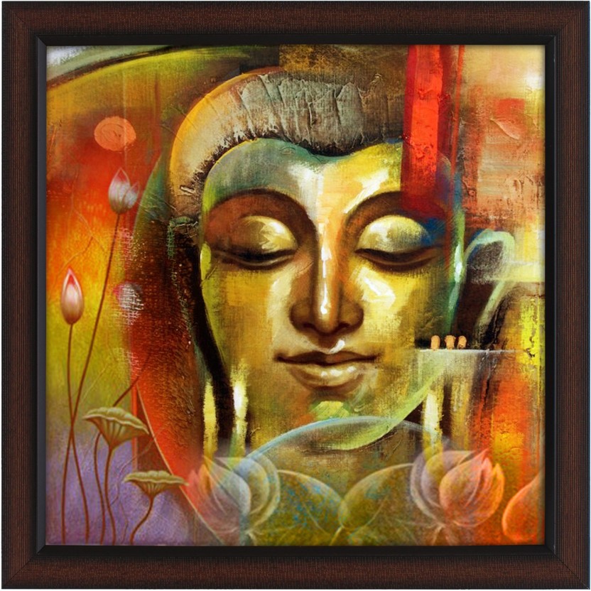 832x832 Delight Mutlitcolor Buddha Face Canvas Painting Price In India - Buddha Face Painting Canvas