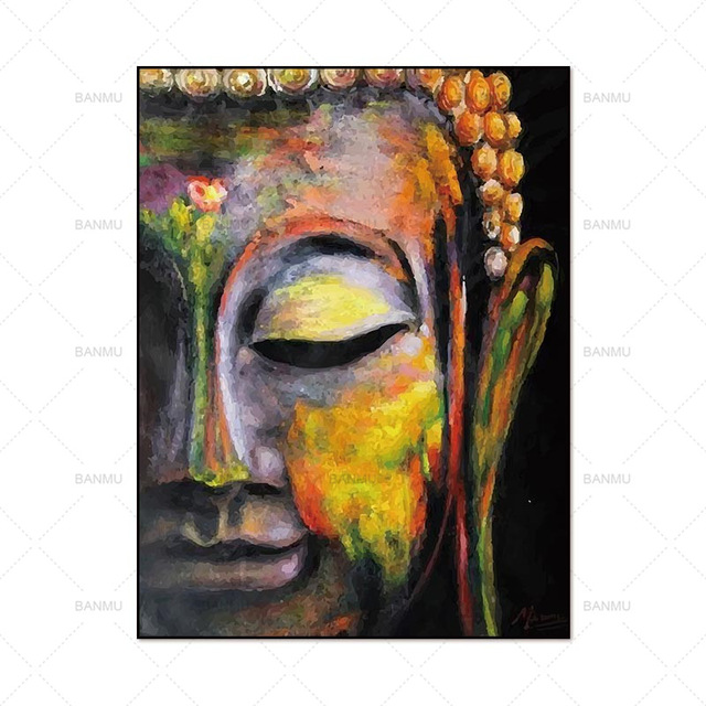 640x640 Wall Art Pictures Canvas Painting Wall Poster Decoration - Buddha Face Painting Canvas