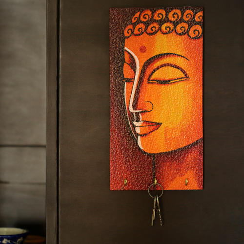 500x500 Exclusivelane Lord Buddha Hand Painted Key Holder, Rs 1425 Piece - Buddha Hand Painting