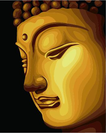 341x427 Golden Buddha Canvas Oil Hand Painting Home Decor Wall Art - Buddha Hand Painting