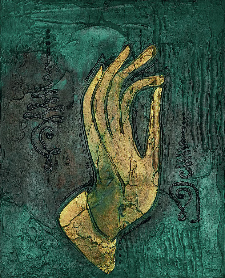 731x900 Sotapanna 2 Buddha Hand Painting With Unalome Symbols Painting By - Buddha Hand Painting