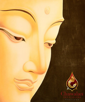 293x350 Thai Buddha Hand Painted Oil Painting On Canvas - Buddha Hand Painting