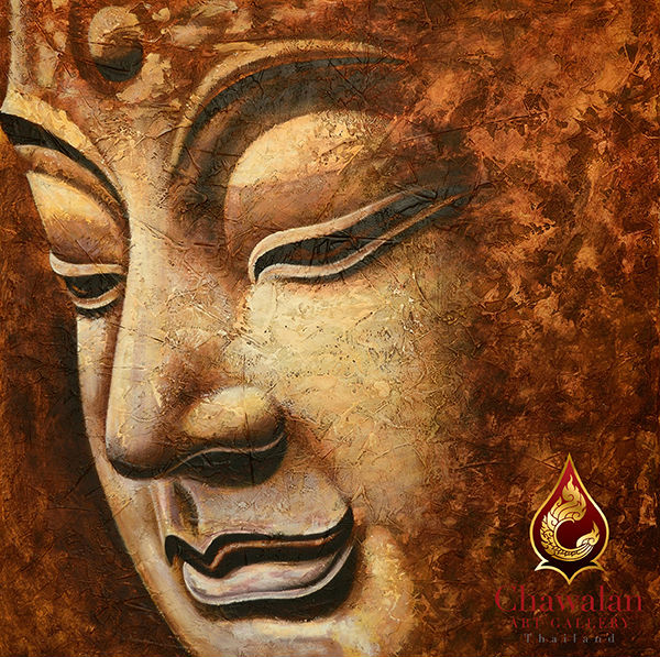 600x597 Thailand Buddha Oil Painting On Canvas, Thailand Buddha Oil - Buddha Hand Painting