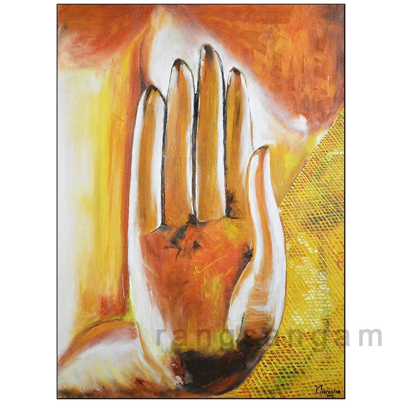 800x800 Blessings Of Buddha Oil On Canvas Painting Free Shipping - Buddha Hand Painting