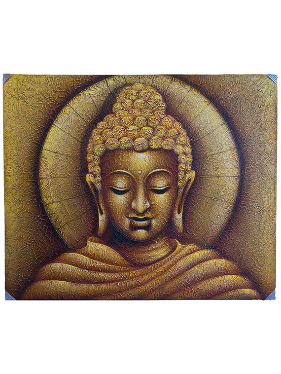 570x758 Buddha Head Gold - Buddha Head Painting