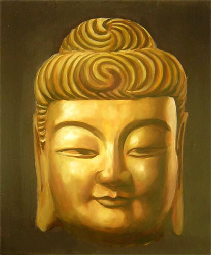 415x500 Buddha Head Painting - Buddha Head Painting