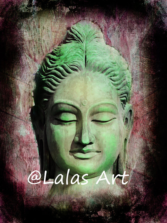 570x760 Buddha Head Painting Statue Buddhism Wall Hanging Art Home - Buddha Head Painting