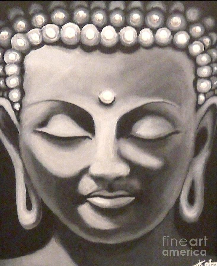 732x900 Buddha Head Painting By Treacey Kotze - Buddha Head Painting