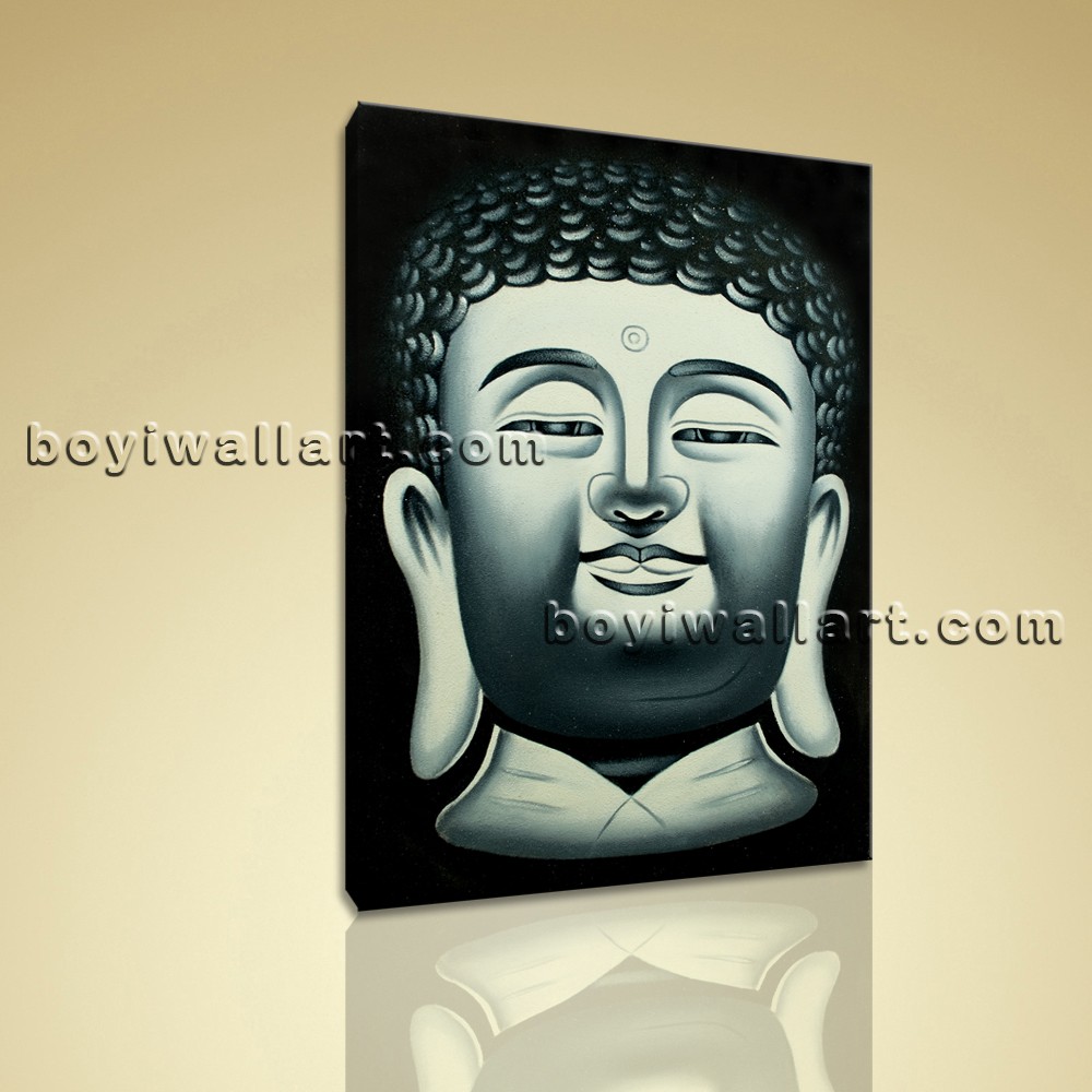 1000x1000 Large Feng Shui Painting Abstract Buddha Head Stately Home Decor - Buddha Head Painting