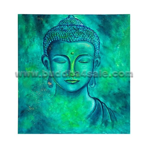 500x500 Original Abstract Modern Gautama Buddha Head Painting Oil Drawing - Buddha Head Painting