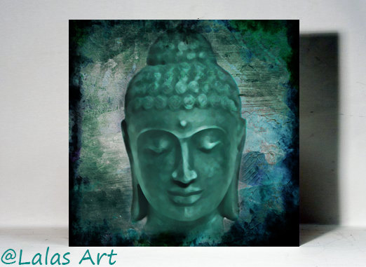 522x381 Unique Buddha Head Painting Statue Zen Buddhism Wall Art Home - Buddha Head Painting
