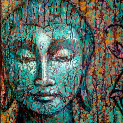 480x480 Virginia Peck's Buddha Head Paintings Dharma Records - Buddha Head Painting