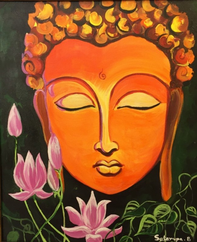 Buddha Lotus Painting at PaintingValley.com | Explore collection of ...