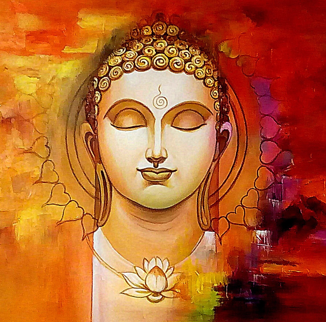 Buddha Lotus Painting at PaintingValley.com | Explore collection of ...