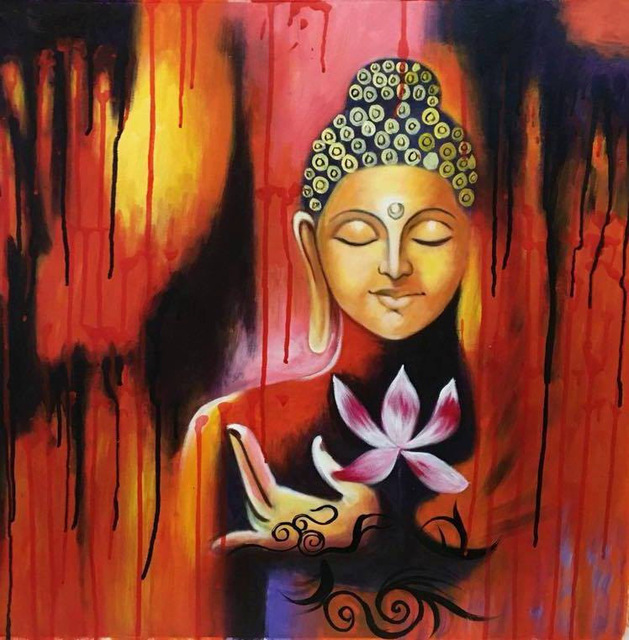 629x640 Crafts Diamond Painting Buddha Lotus Diy Cross Stitch Diamond - Buddha Lotus Painting