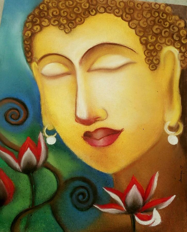 Buddha Lotus Painting at PaintingValley.com | Explore collection of ...