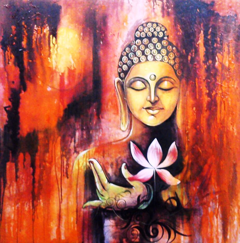 925x937 Lotus Buddha - Buddha Lotus Painting