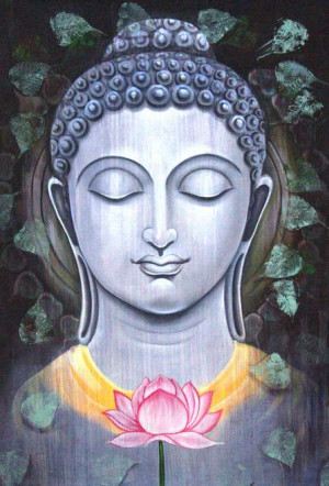 300x442 Paintings - Buddha Lotus Painting