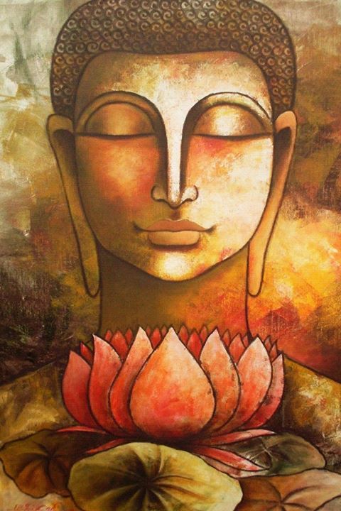 Buddha Lotus Painting at PaintingValley.com | Explore collection of ...