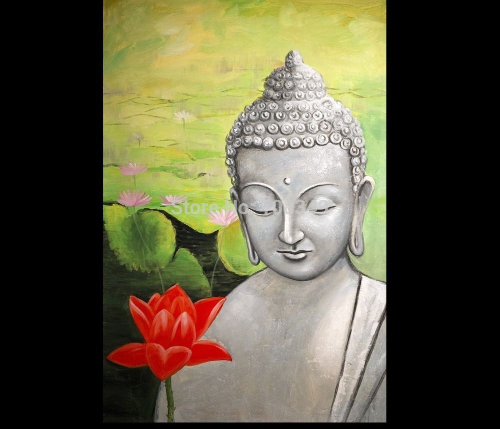 1000x857 Buddha Lotus Painting - Buddha Lotus Painting