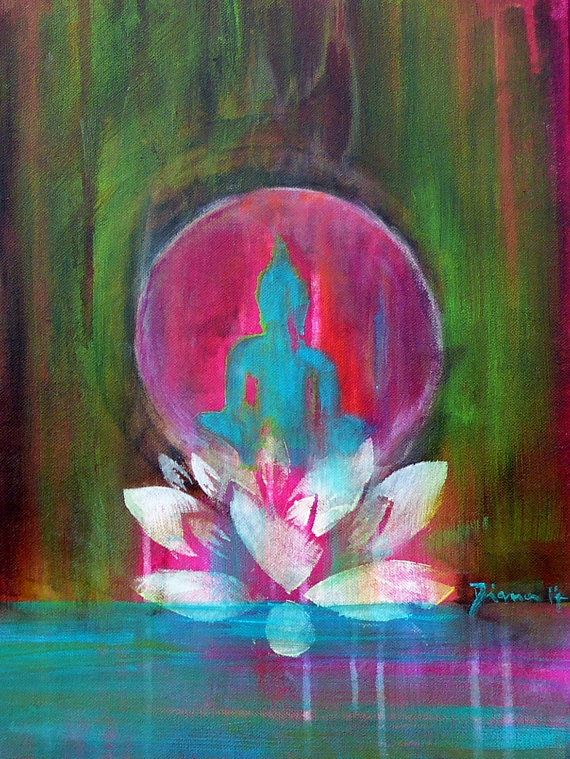 570x759 Buddha Spirit Of Zen 16 X 12 Present Him Present - Buddha Lotus Painting