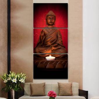 340x340 3 Piece Canvas Art Modern Printed Buddha Painting Picture - Buddha Painting
