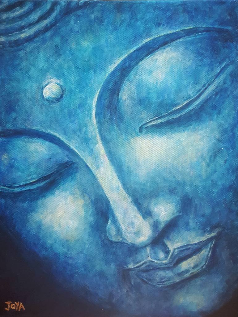 770x1026 Saatchi Art Blue Buddha Painting By Joya Cousin - Buddha Painting