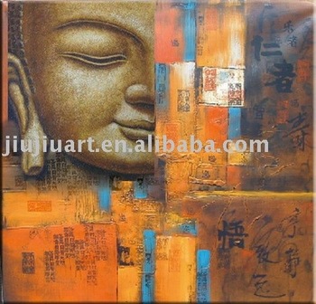 350x336 Fx 0057 (Buddha Oil Painting,abstract Oil Painting,modern Art Oil - Buddha Painting Abstract