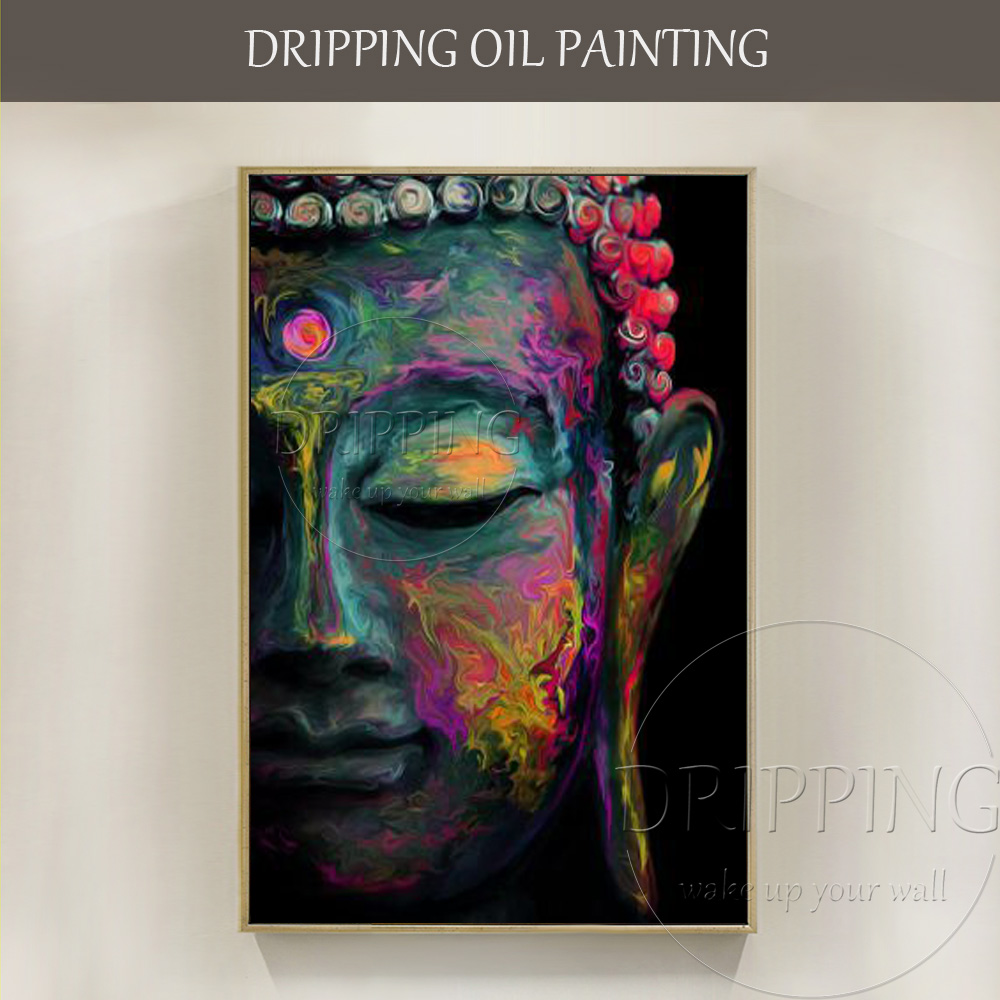 1000x1000 Hot Selling Artist Hand Painted Half Face Of Buddha Oil Painting - Buddha Painting Abstract