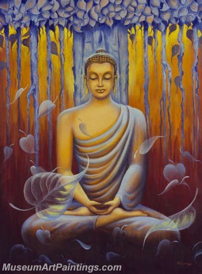 406x550 Buddha Paintings Canvas Art For Sale Bpm074 - Buddha Painting On Canvas