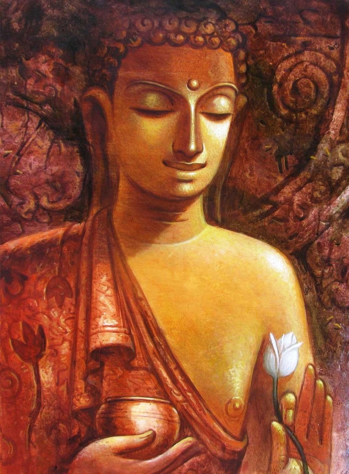 1180x1600 Divine Buddha Painting - Buddha Painting On Canvas