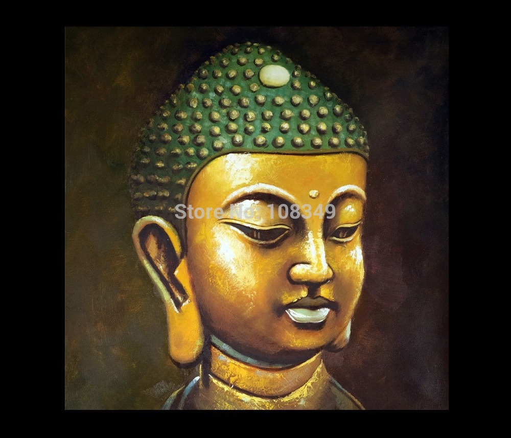 1000x857 Buddha Oil Painting On Canvas Hand Painted Small Gold Buddha - Buddha Painting On Canvas