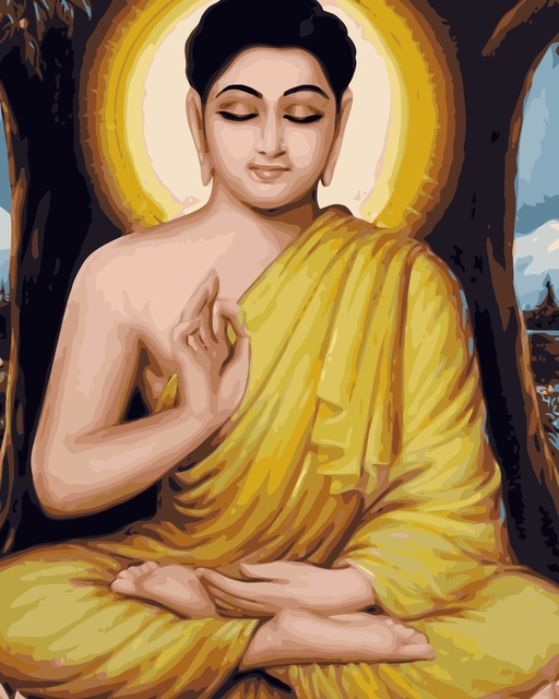 512x640 J010 Lord Buddha Portrait Painting Coloring By Numbers Digital - Buddha Portrait Painting