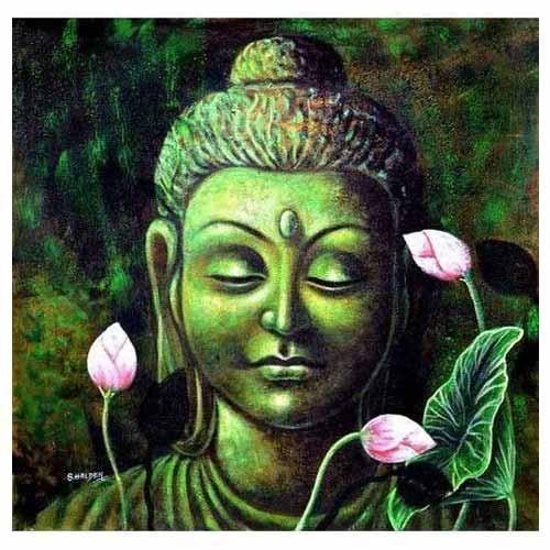 500x500 Meditating Buddha Painting, Buddha Paintings - Buddha Portrait Painting