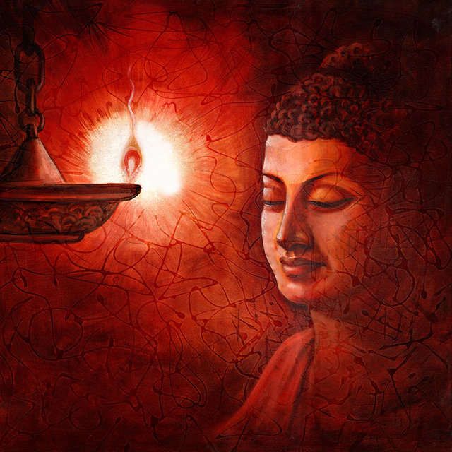 640x640 Sanjay Lokhande Artwork Buddha Reflection Original Painting - Buddha Portrait Painting