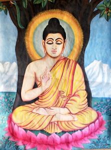222x300 Vintage Portrait Lord Buddha Beautiful Hand Oil Big Painting - Buddha Portrait Painting