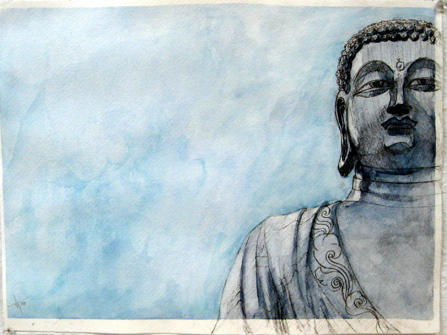 900x675 Buddha Watercolor By Pleasecallmechaser - Buddha Watercolor Painting