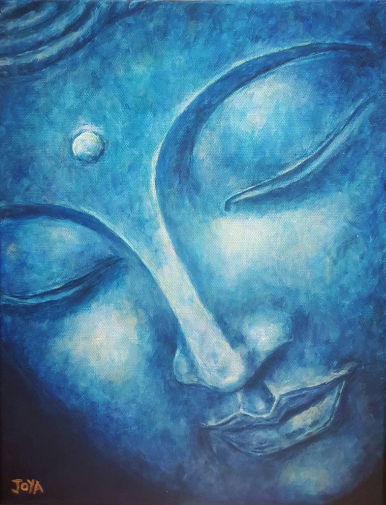 770x1008 Saatchi Art Blue Buddha Painting By Joya Cousin - Buddha Watercolor Painting