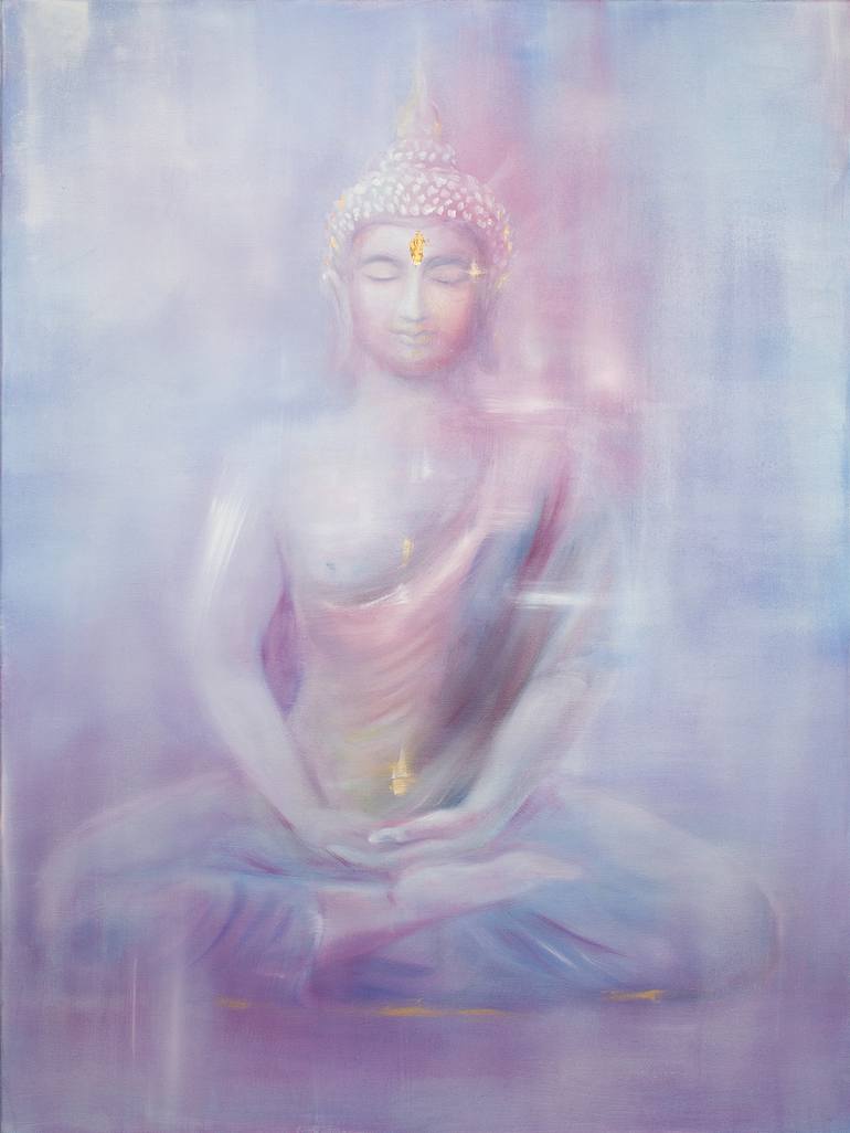 770x1026 Saatchi Art Buddha In Meditation Painting By Yin Chua - Buddha Watercolor Painting