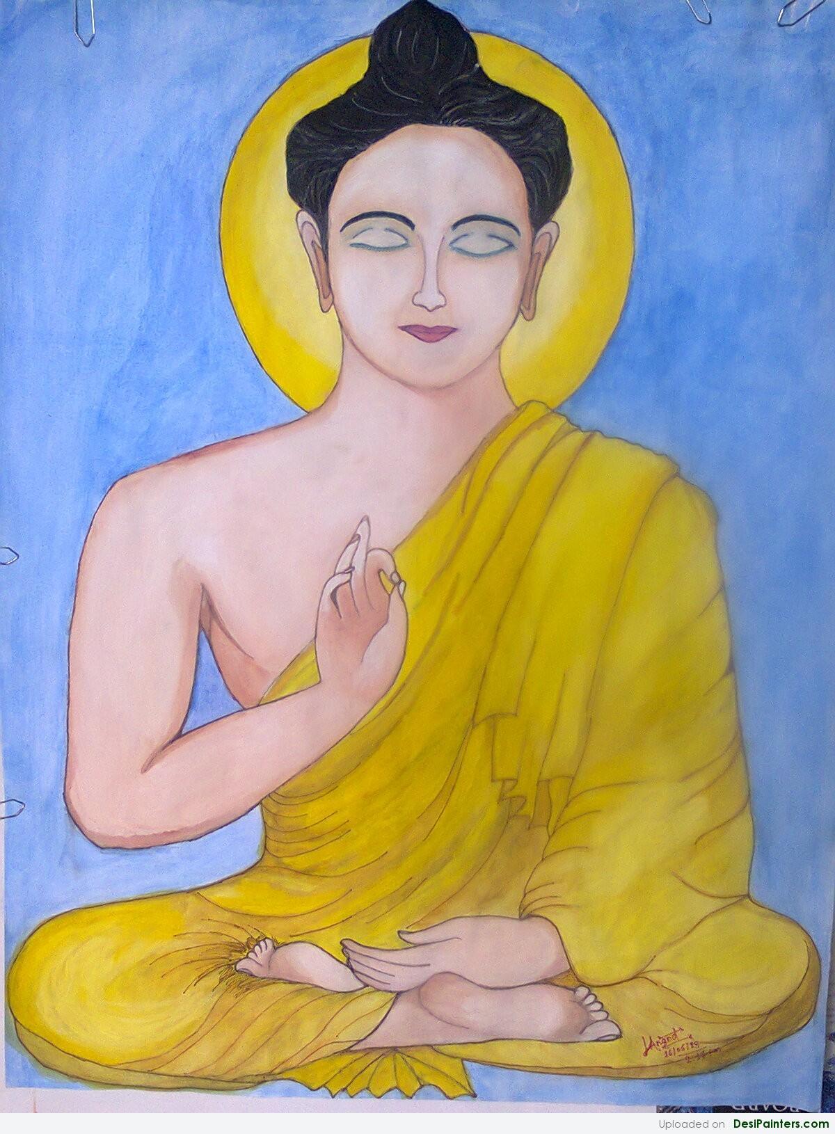 1200x1630 Watercolor Painting Of Lord Buddha - Buddha Watercolor Painting