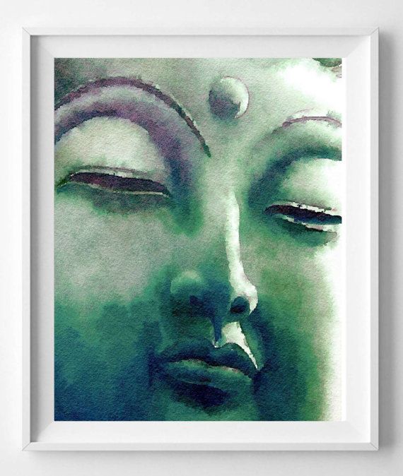 570x674 Yoga Watercolor Print, Home Decor, Buddha Watercolor, Buddha Art - Buddha Watercolor Painting