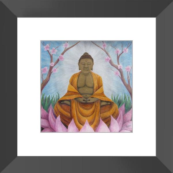 600x600 Buddha - Buddha Watercolor Painting