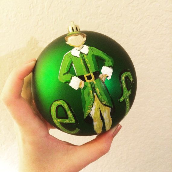 570x570 Buddy The Elf Inspired 4inch Hand Painted Shatterproof Ornament - Buddy The Elf Painting